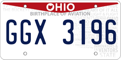 OH license plate GGX3196