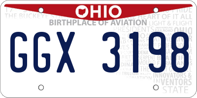 OH license plate GGX3198