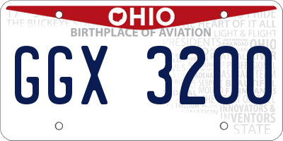 OH license plate GGX3200