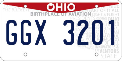 OH license plate GGX3201