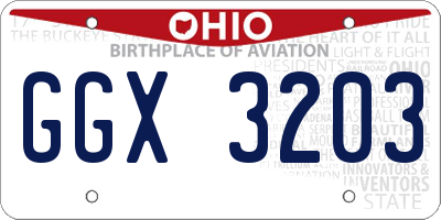 OH license plate GGX3203