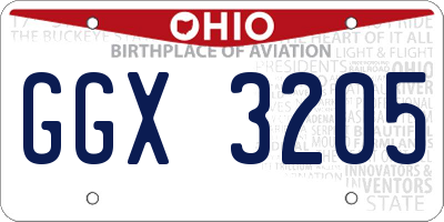 OH license plate GGX3205