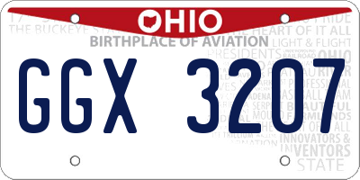 OH license plate GGX3207