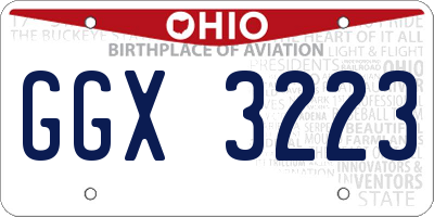 OH license plate GGX3223