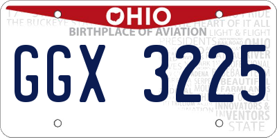 OH license plate GGX3225