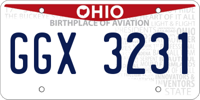 OH license plate GGX3231