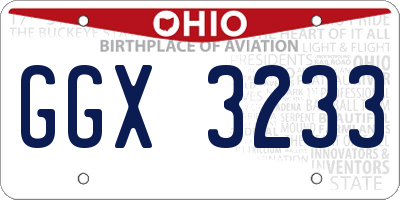 OH license plate GGX3233