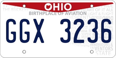 OH license plate GGX3236