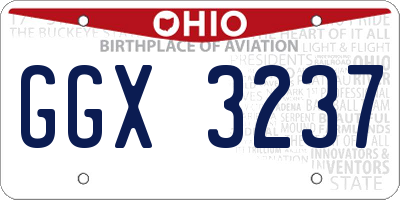 OH license plate GGX3237
