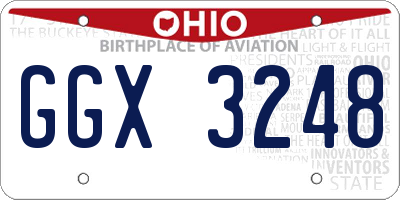 OH license plate GGX3248