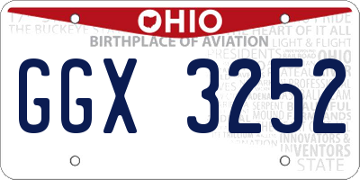 OH license plate GGX3252