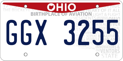 OH license plate GGX3255