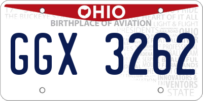 OH license plate GGX3262
