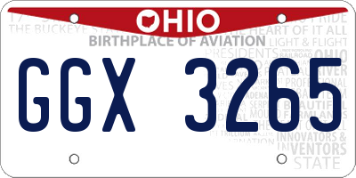 OH license plate GGX3265