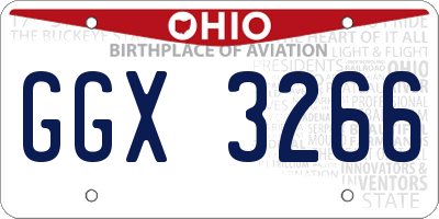 OH license plate GGX3266