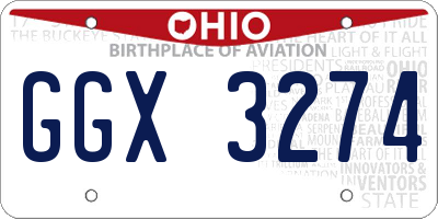 OH license plate GGX3274
