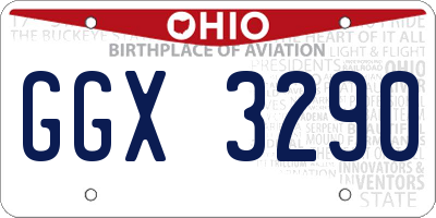 OH license plate GGX3290