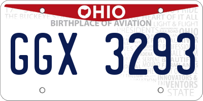 OH license plate GGX3293