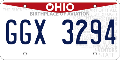 OH license plate GGX3294