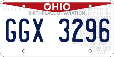 OH license plate GGX3296