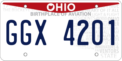 OH license plate GGX4201