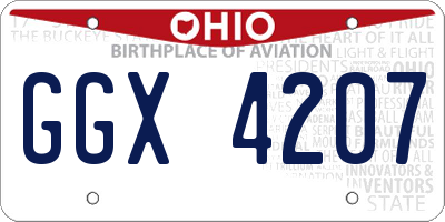 OH license plate GGX4207