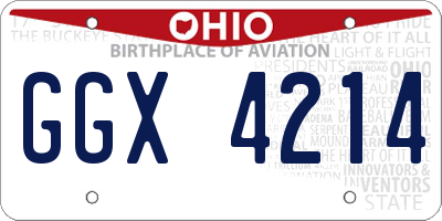 OH license plate GGX4214