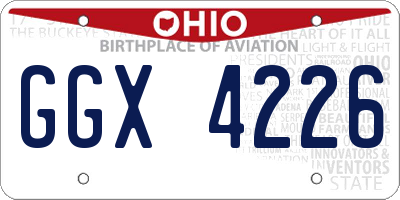 OH license plate GGX4226