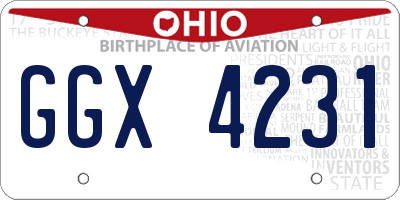 OH license plate GGX4231