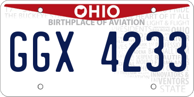 OH license plate GGX4233