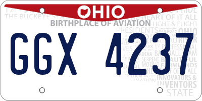 OH license plate GGX4237