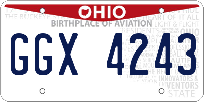 OH license plate GGX4243