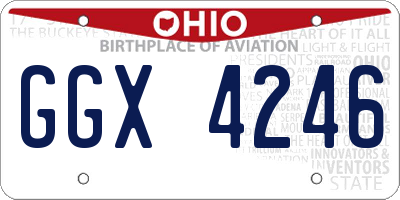 OH license plate GGX4246