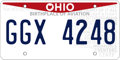 OH license plate GGX4248