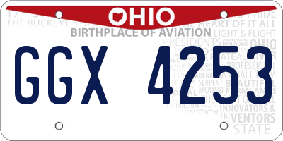 OH license plate GGX4253