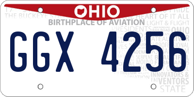 OH license plate GGX4256