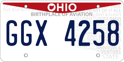 OH license plate GGX4258