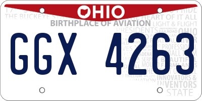 OH license plate GGX4263