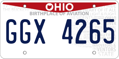 OH license plate GGX4265