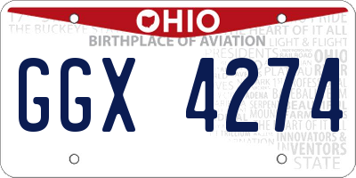 OH license plate GGX4274