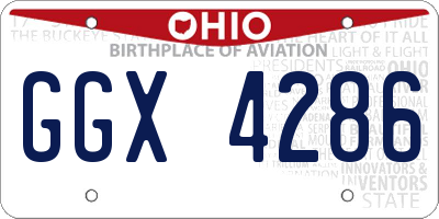 OH license plate GGX4286