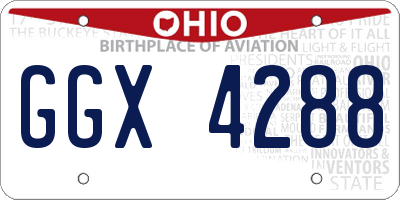 OH license plate GGX4288