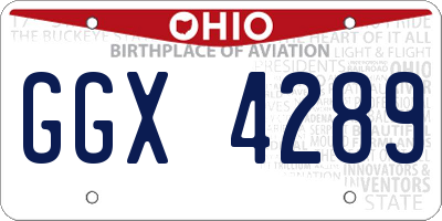 OH license plate GGX4289