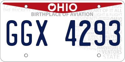 OH license plate GGX4293