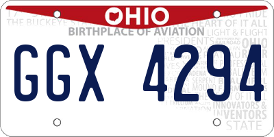 OH license plate GGX4294