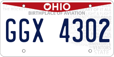 OH license plate GGX4302