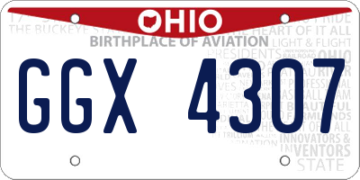 OH license plate GGX4307