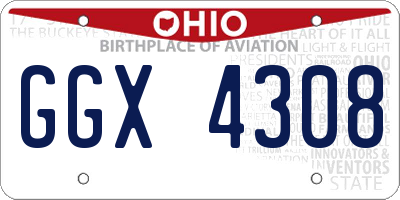 OH license plate GGX4308