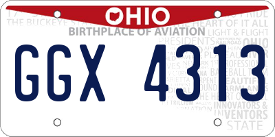 OH license plate GGX4313