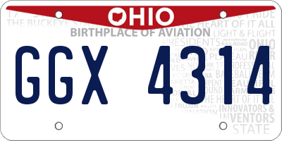 OH license plate GGX4314